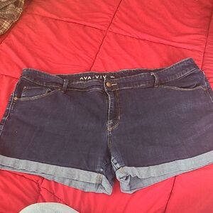 Ava & Viv Midi Dark Blue Jean Shorts